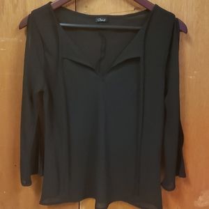 Sheer Open Sleeve Detail Blouse